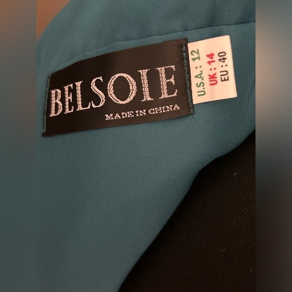💕Elegant Belsoie Teal Blue Formal Gown Wedding Destination Holiday 12 M L - Picture 5 of 5